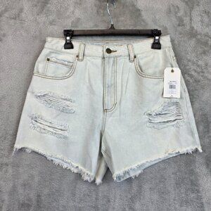 Billabong Light Wash Distressed Denim Shorts